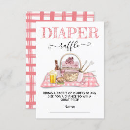 ベビーQバーベキューシャワーピンクおむつラッフルカード 招待状