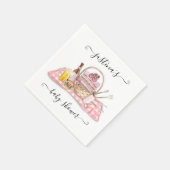 ベビーQバーベキューシャワーピンクピクニックベビーシャワー スタンダードカクテルナプキン (角)