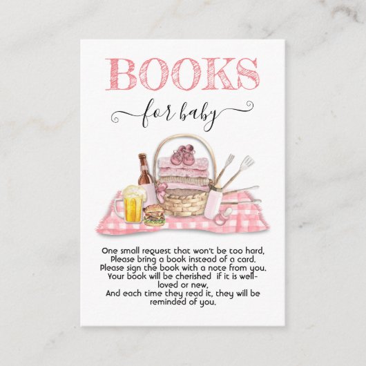 ベビーQバーベキューシャワーピンクブックスベビーカード エンクロージャーカード (正面)