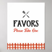 ベビーQバーベキューベビーシャワーの好意サイン ポスター (正面)