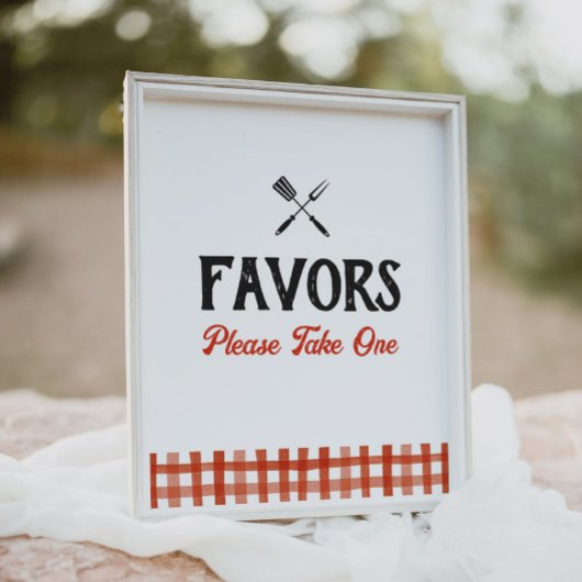 ベビーQバーベキューベビーシャワーの好意サイン ポスター