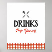 ベビーQバーベキューベビーシャワードリンクサイン ポスター (正面)