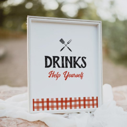 ベビーQバーベキューベビーシャワードリンクサイン ポスター