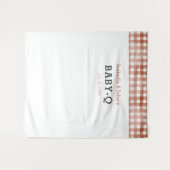 ベビーQバーベキューベビーシャワー背景 タペストリー (正面(横))