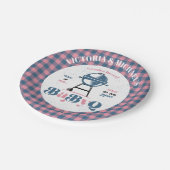 ベビーQバーベキュー性別リビールシャワー ペーパープレート (アングル)