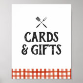 ベビーQバーベキュー赤ちゃんシャワーカードとギフトサイン ポスター (正面)