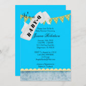 ベビーQバー-B-Qシャワー、キュート 招待状 (正面/裏面)