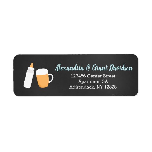 ベビーQビールとボトルカスタム住所 シール (正面)