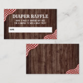 ベビーQピクニックベビーシャワーおむつラッフルインサート エンクロージャーカード (正面/裏面)