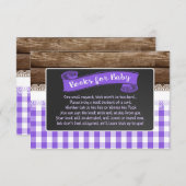 ベビーQブックスベビーカード – 紫 エンクロージャーカード (正面/裏面)