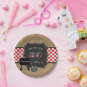 ベビーQベビーシャワーデコール、バックヤードbbq ペーパープレート (パーティー)