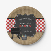 ベビーQベビーシャワーデコール、バックヤードbbq ペーパープレート (正面)