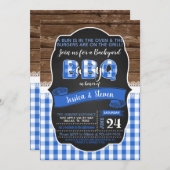 ベビーQベビーシャワー招待状for Boy - Blue 招待状 (正面/裏面)