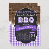 ベビーQベビーシャワー招待状for girl - Purple 招待状 (正面/裏面)