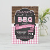 ベビーQ女の子のためのベビーシャワー招待状 – ピンク 招待状 (スタンド正面)