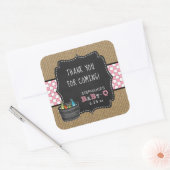 ベビーQ赤ちゃん感謝していシャワーお気に入りステッカーPINK スクエアシール (封筒)