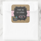 ベビーQ赤ちゃん感謝していシャワーお気に入りステッカーPINK スクエアシール (バッグ)