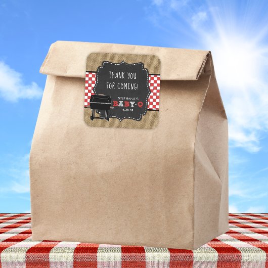 ベビーQ赤ちゃん感謝していシャワーお気に入りステッカーRED スクエアシール