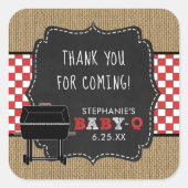 ベビーQ赤ちゃん感謝していシャワーお気に入りステッカーRED スクエアシール (正面)