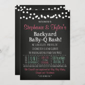 ベビーQ BBQのベビーシャワーの招待状およびブックカード 招待状 (正面/裏面)