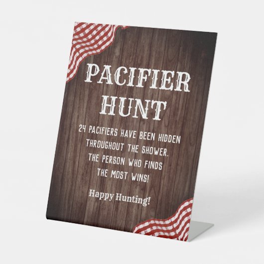 ベビーQ BBQベビーシャワーおしゃぶり狩りゲームサイン 台座サイン (正面)