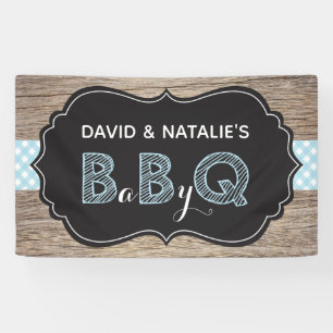ベビーQ BBQベビーシャワーバナーブルー 横断幕