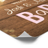 ベビーQ Coed BBQベビーシャワーウェルカムサイン素朴 ポスター (角)