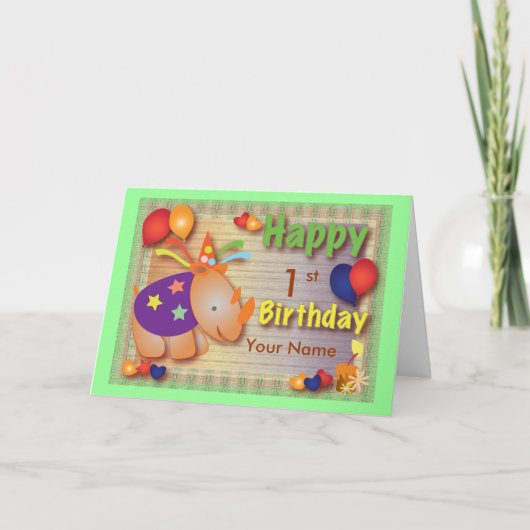 ベビーRhino::誕生日の挨拶 カード (正面)