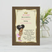 ベビーShowerGirl etnic,プリンセスGirl African,trend 招待状 (スタンド正面)