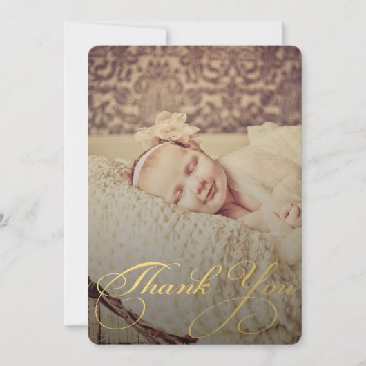 ベビーSip & See Thank You Birth Announcement 招待状 (正面)