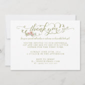 ベビーSip & See Thank You Birth Announcement 招待状 (裏面)