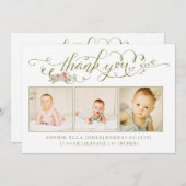 ベビーSip & See Thank You Birth Announcement 招待状 (正面/裏面)