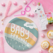 ベビーSPRINKLEキュートクラウドレインボーパステルカスタム ペーパープレート (パーティー)