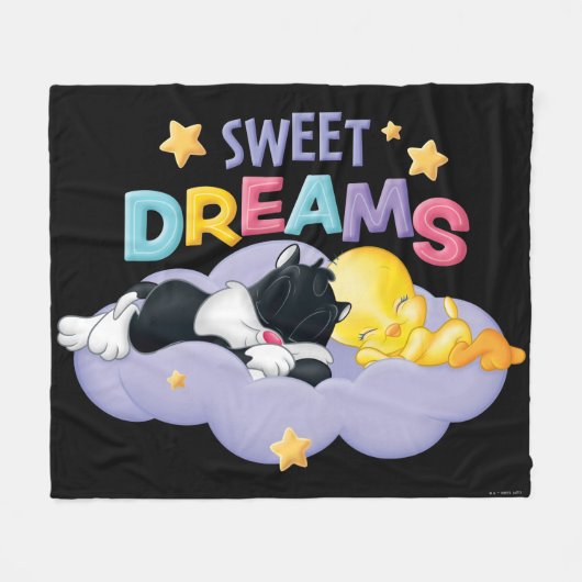 ベビーSYLVESTER™およびTWEETY™ | Sweet Dreams フリースブランケット (正面(横))