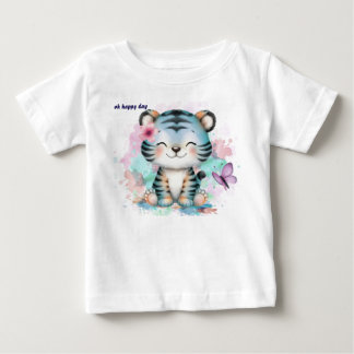 ベビーTシャツとリトルブルータイガー ベビーTシャツ