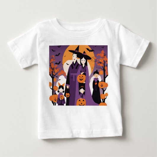 ベビーtシャツファミリーハロウィーンテーマ ベビーTシャツ (正面)