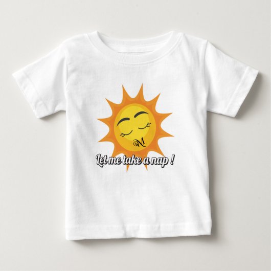 ベビーTシャツ：お昼寝しよう (白) ベビーTシャツ (正面)
