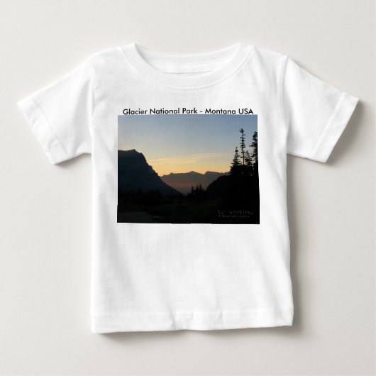 ベビーTシャツ グレイシャー国立公園の日の出 (正面)