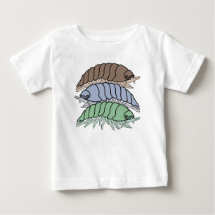 ベビーTシャツ - ダンゴムシ3匹 (白)