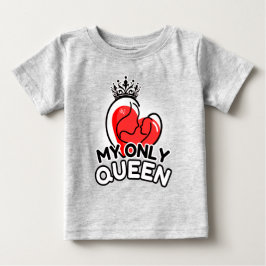 ベビーTシャツ:私の唯一の女王 (グレー) ベビーTシャツ