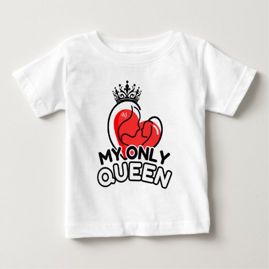 ベビーTシャツ:私の唯一の女王 (白) ベビーTシャツ (正面)