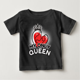 ベビーTシャツ:私の唯一の女王 (黒) ベビーTシャツ