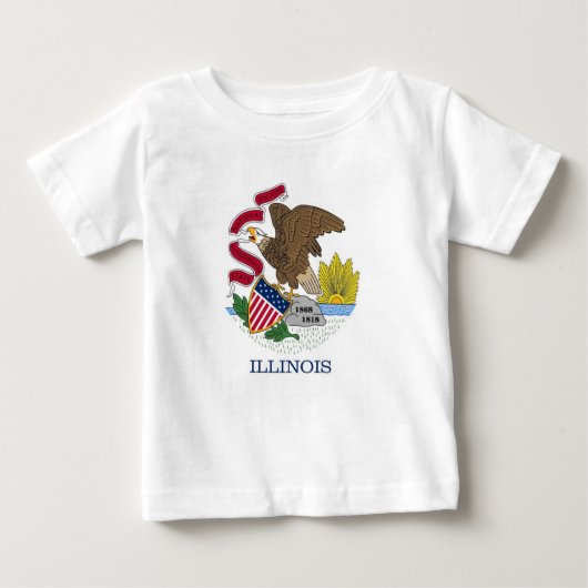 ベビーTシャツIlinois国旗 ベビーTシャツ (正面)