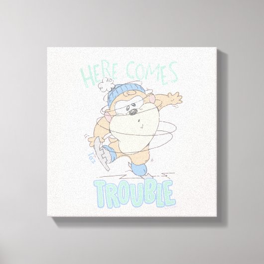 ベビーTAZ™ウィンターアイススケートで滑る キャンバスプリント (正面)