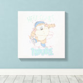 ベビーTAZ™ウィンターアイススケートで滑る キャンバスプリント (インサイチュ (ウッドフロア))