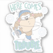 ベビーTAZ™ウィンターアイススケートで滑る シール (正面)