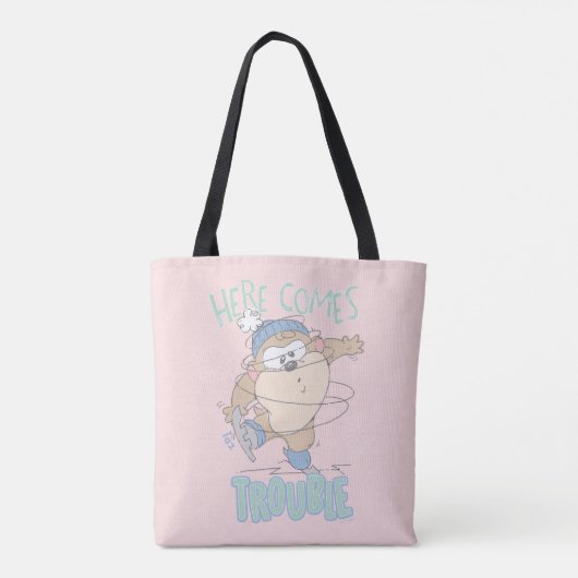 ベビーTAZ™ウィンターアイススケートで滑る トートバッグ (裏面)