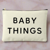 ベビーThings Essentialsブラックスクリプトニュートラル アクセサリーポーチ