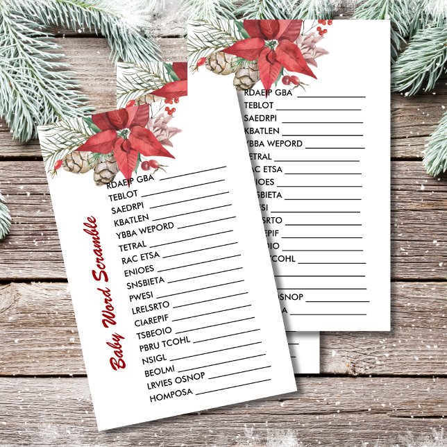 ベビーWordスクランブル冬のベビーで開花ポインセチア (クリエイターアップロード済み)