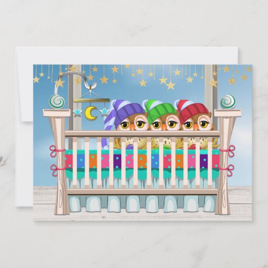 ベビーx 3 - YIPPEE!ベビー招待状 招待状 (正面)